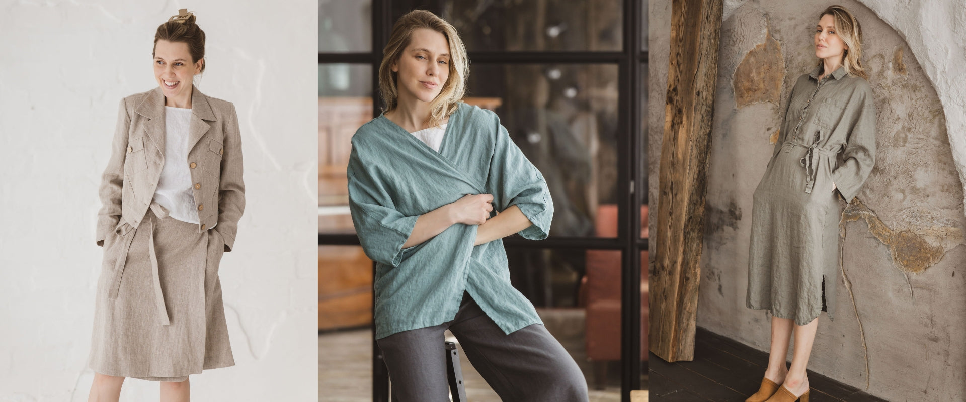 Close-up of chest pocket and coconut buttons on the Linen Belted Portofino Shirt Dress 605