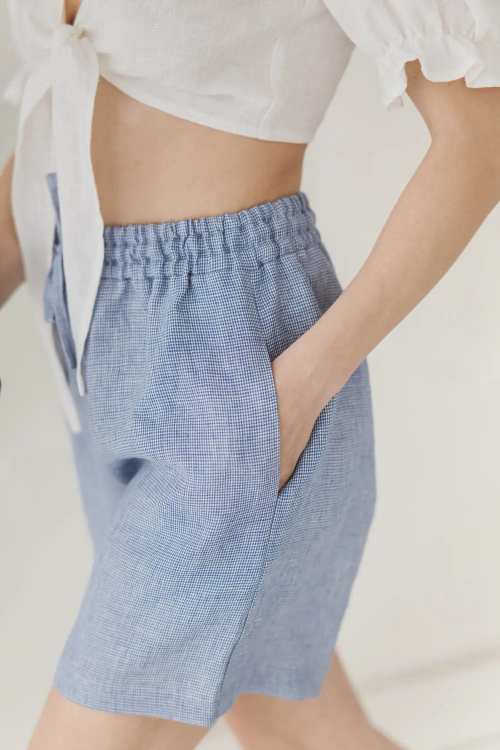 Leinen-Shorts – lockere Passform mit elastischem Bund
