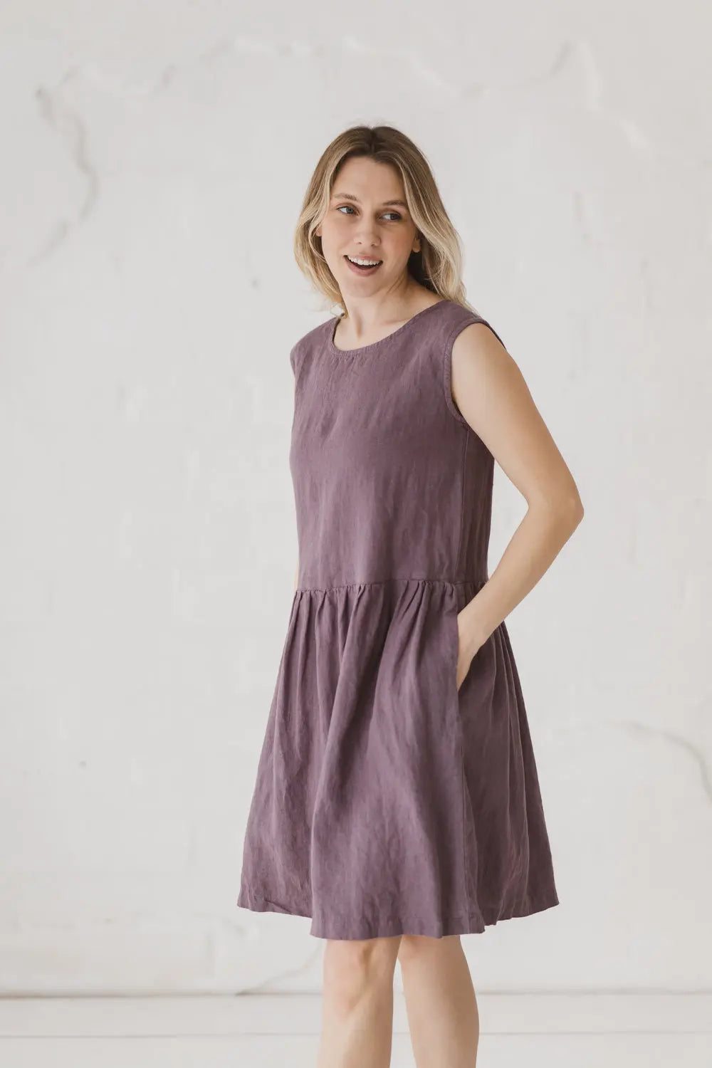 Leinenkleid mit Taschen
