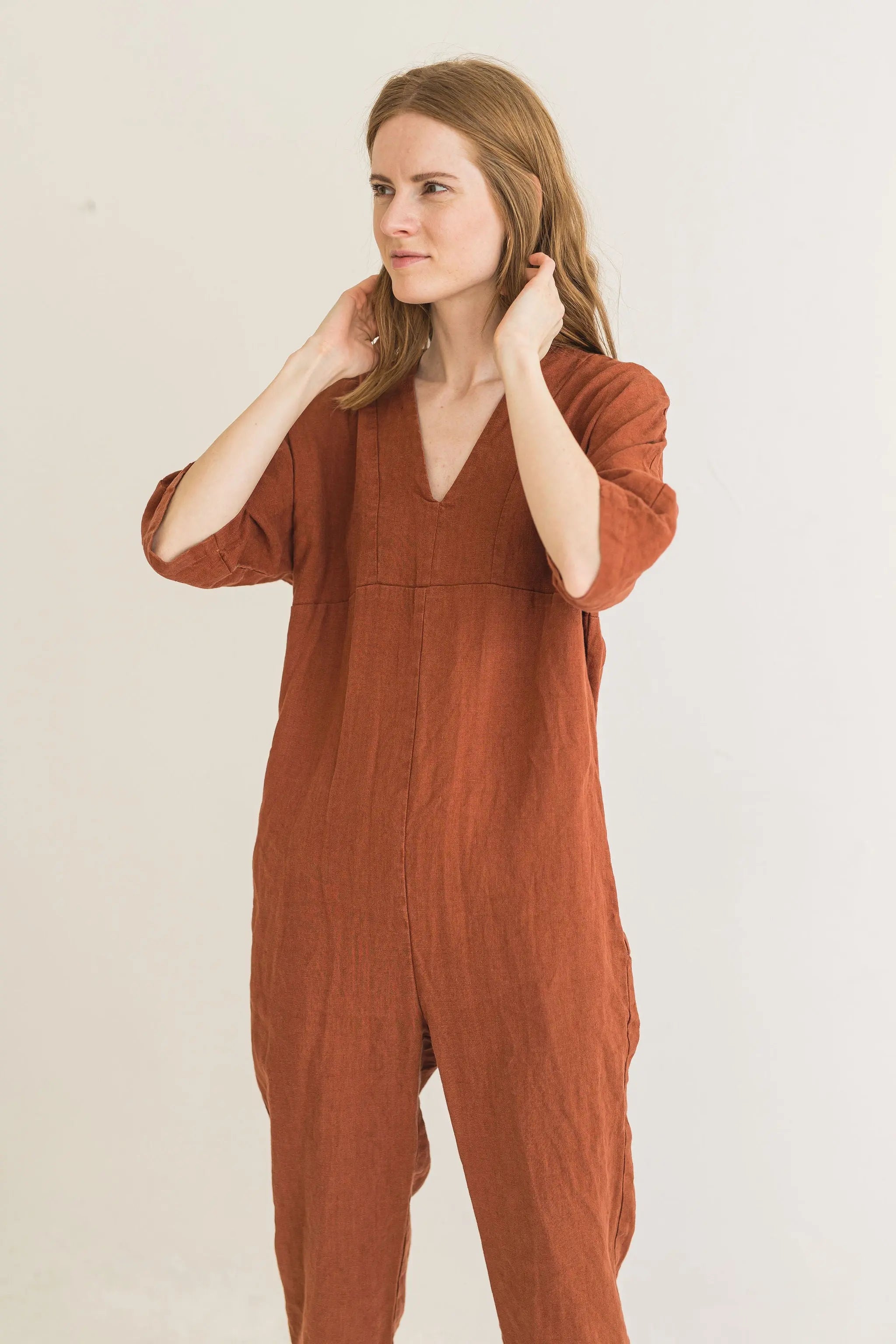 Linen Jumpsuit with Kimono Style Sleeves, Overall for women Epic Linen