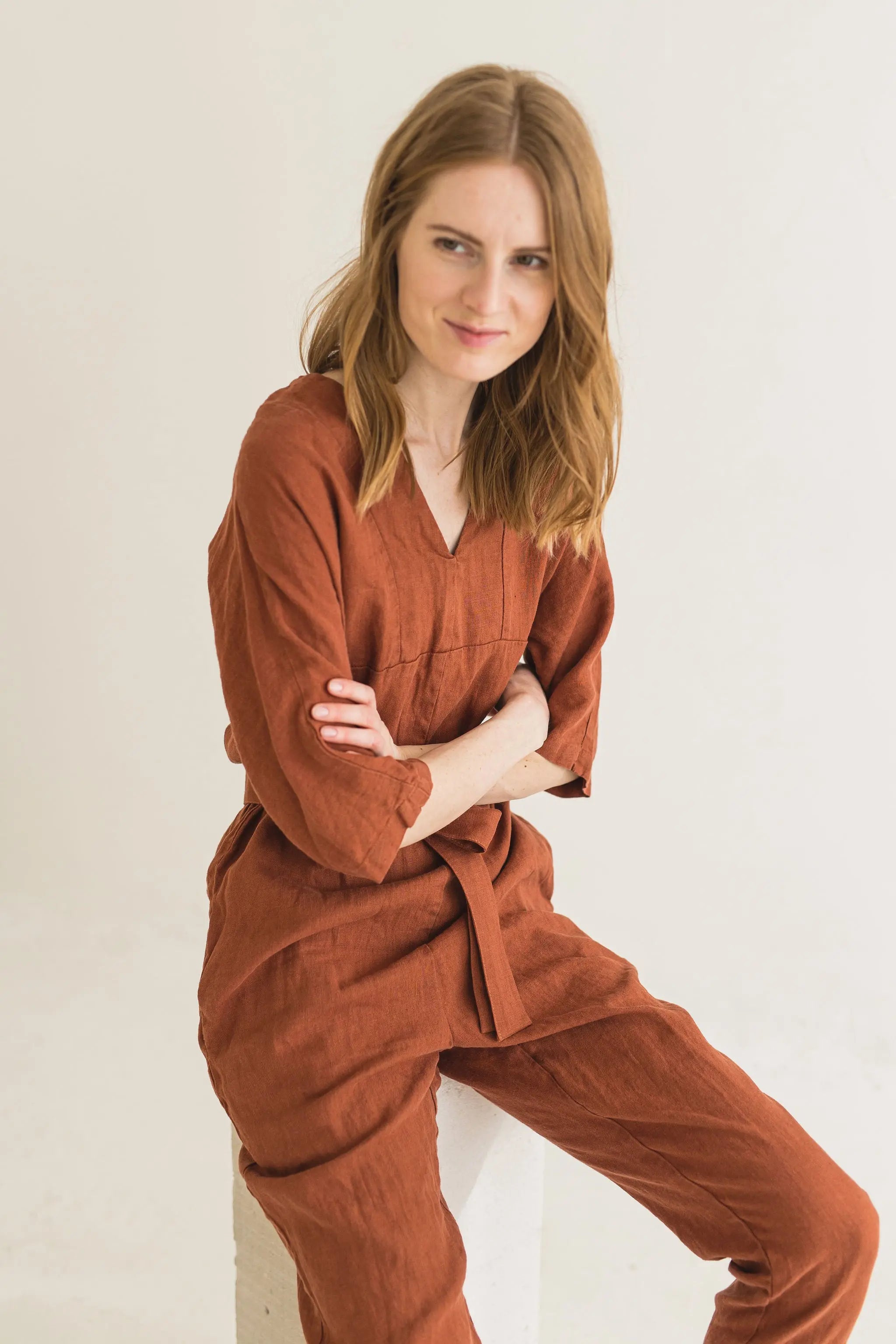 Linen Jumpsuit with Kimono Style Sleeves, Overall for women Epic Linen