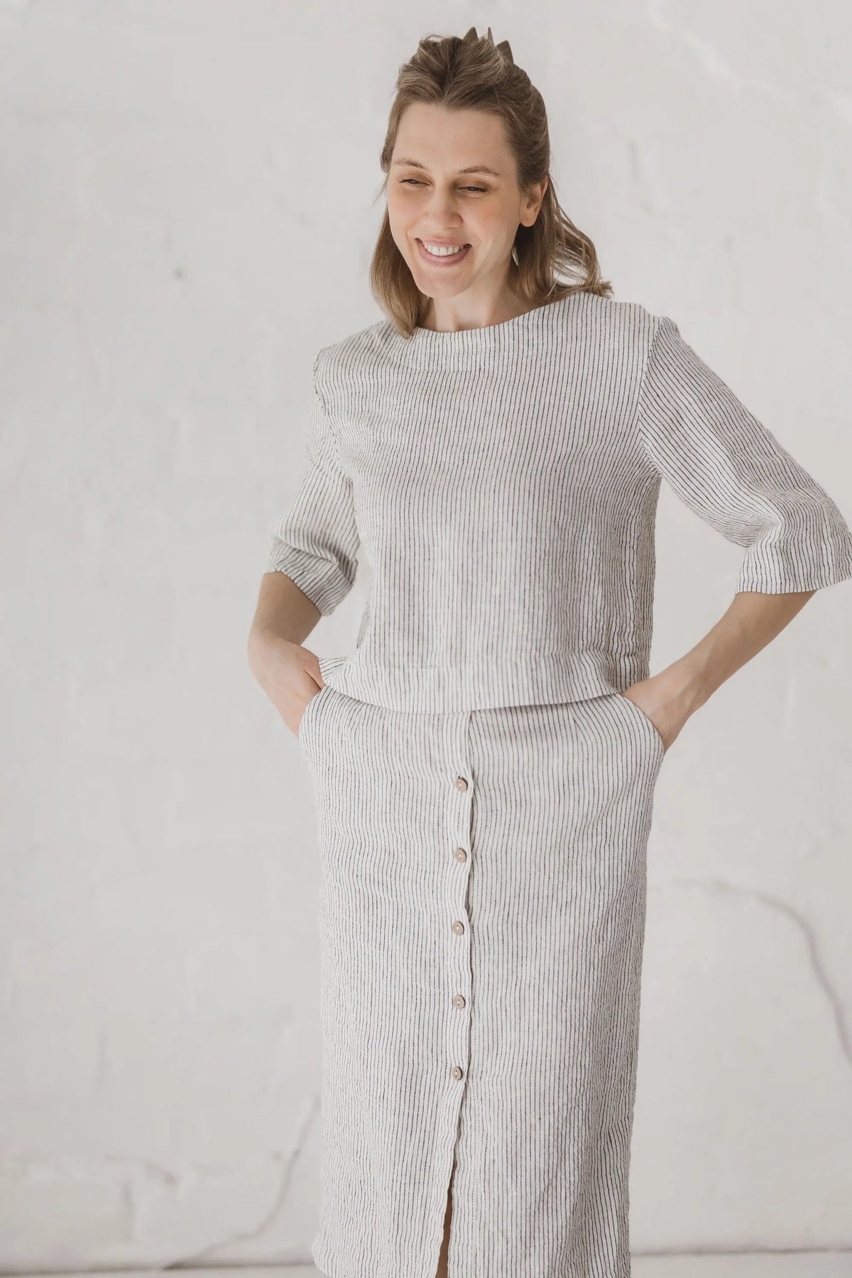 Linen Boxy Crop Top - Chloe Epic Linen