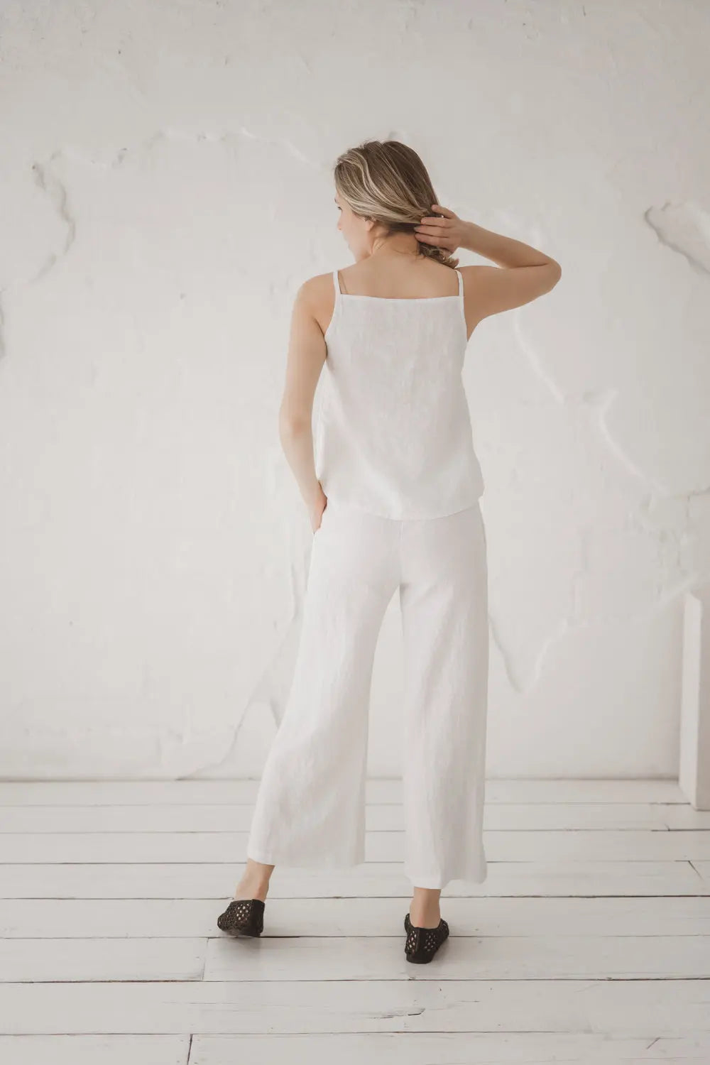 Mid-Waist Leinen-Culottes – Leichte Alltagshose