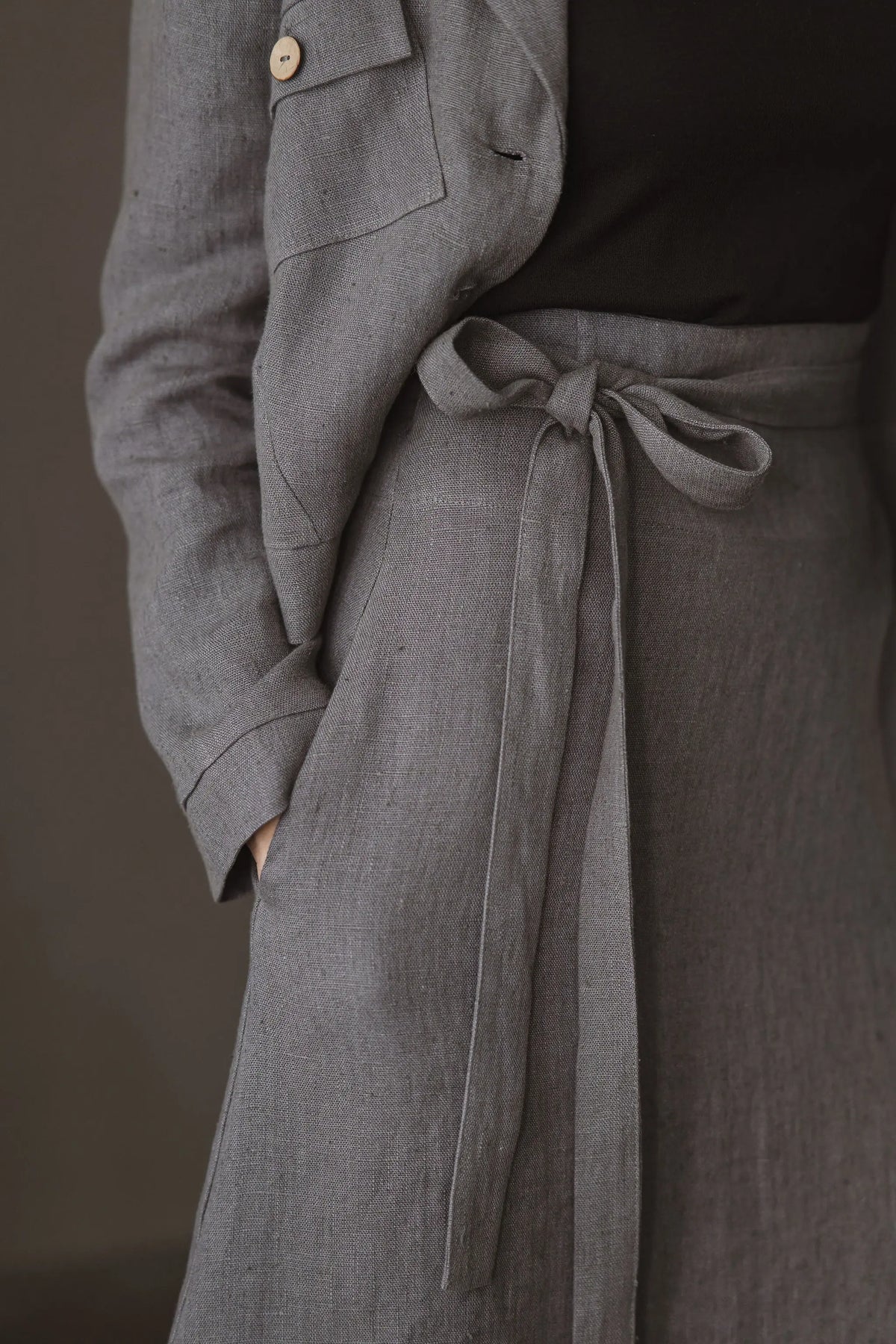 Heavy Linen Wrap Skirt Epic Linen