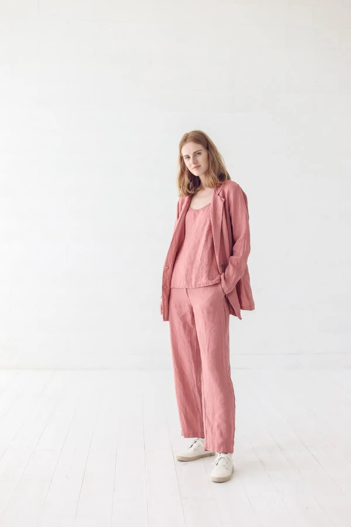 Klassische Leinenjacke mit Knöpfen