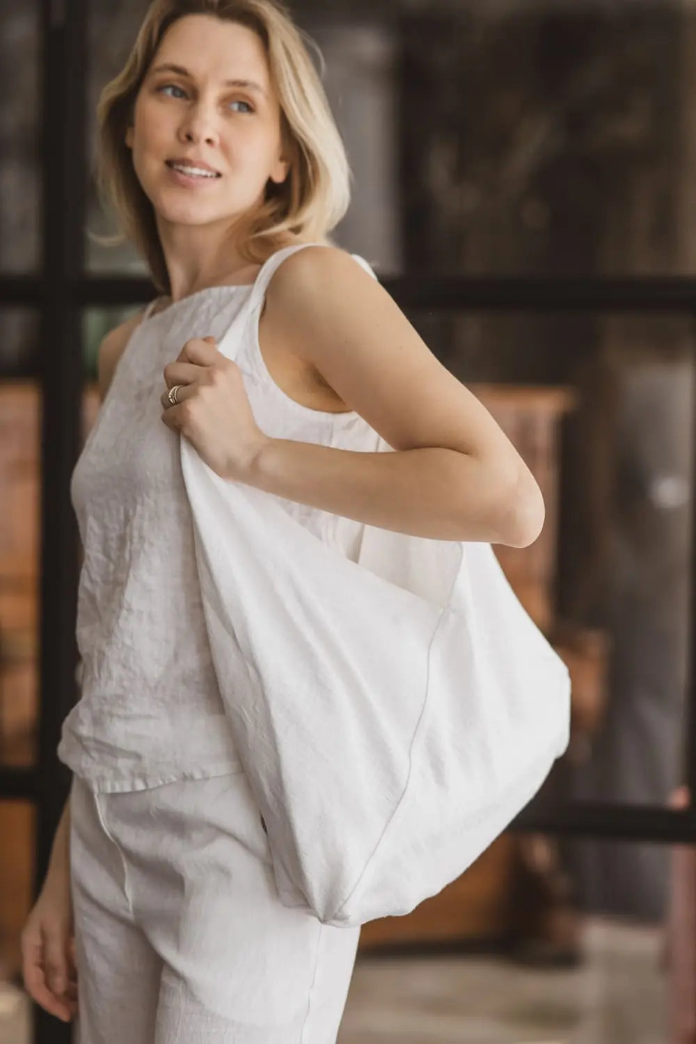 Shopper-Tasche aus weichem Leinen