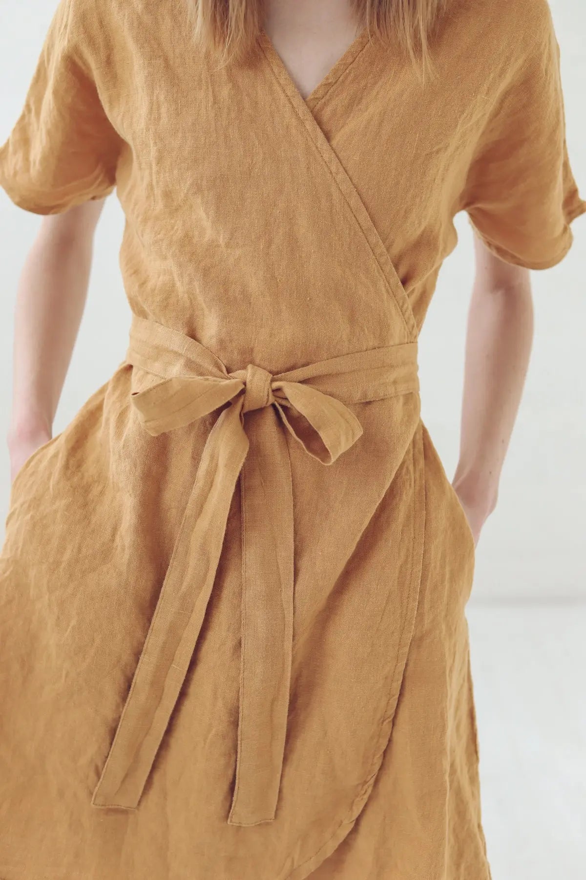 Mini Summer Linen Wrap Dress Epic Linen