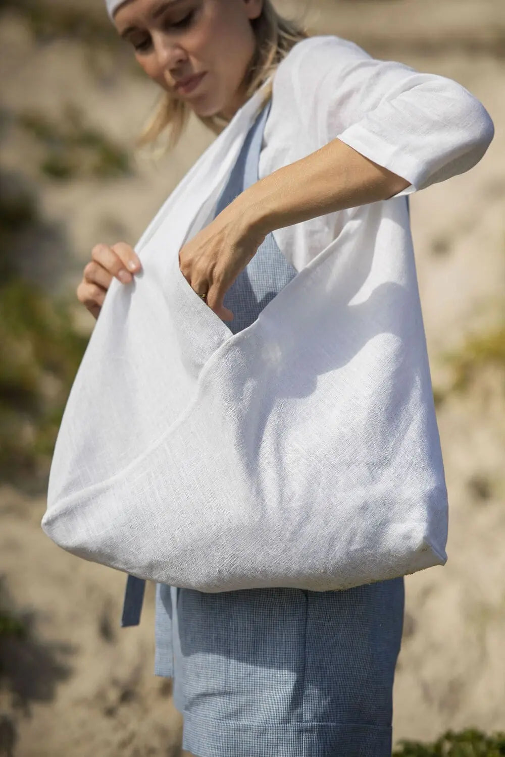 Shopper-Tasche aus weichem Leinen