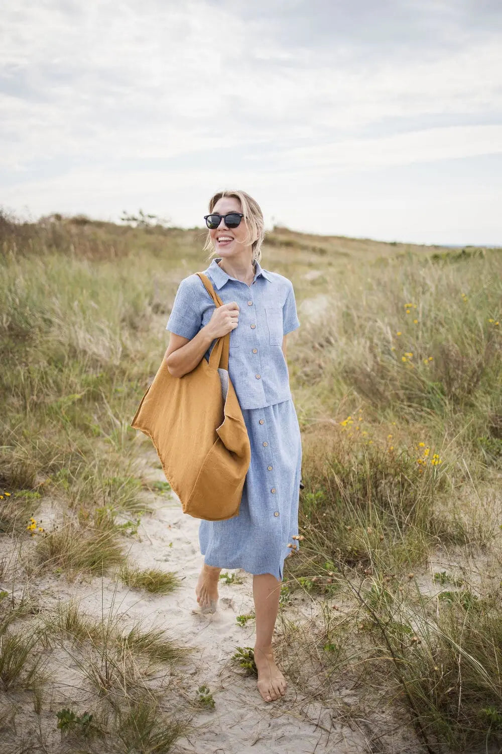 Senfgelbe Leinentragetasche – Das Golden Hour Carryall