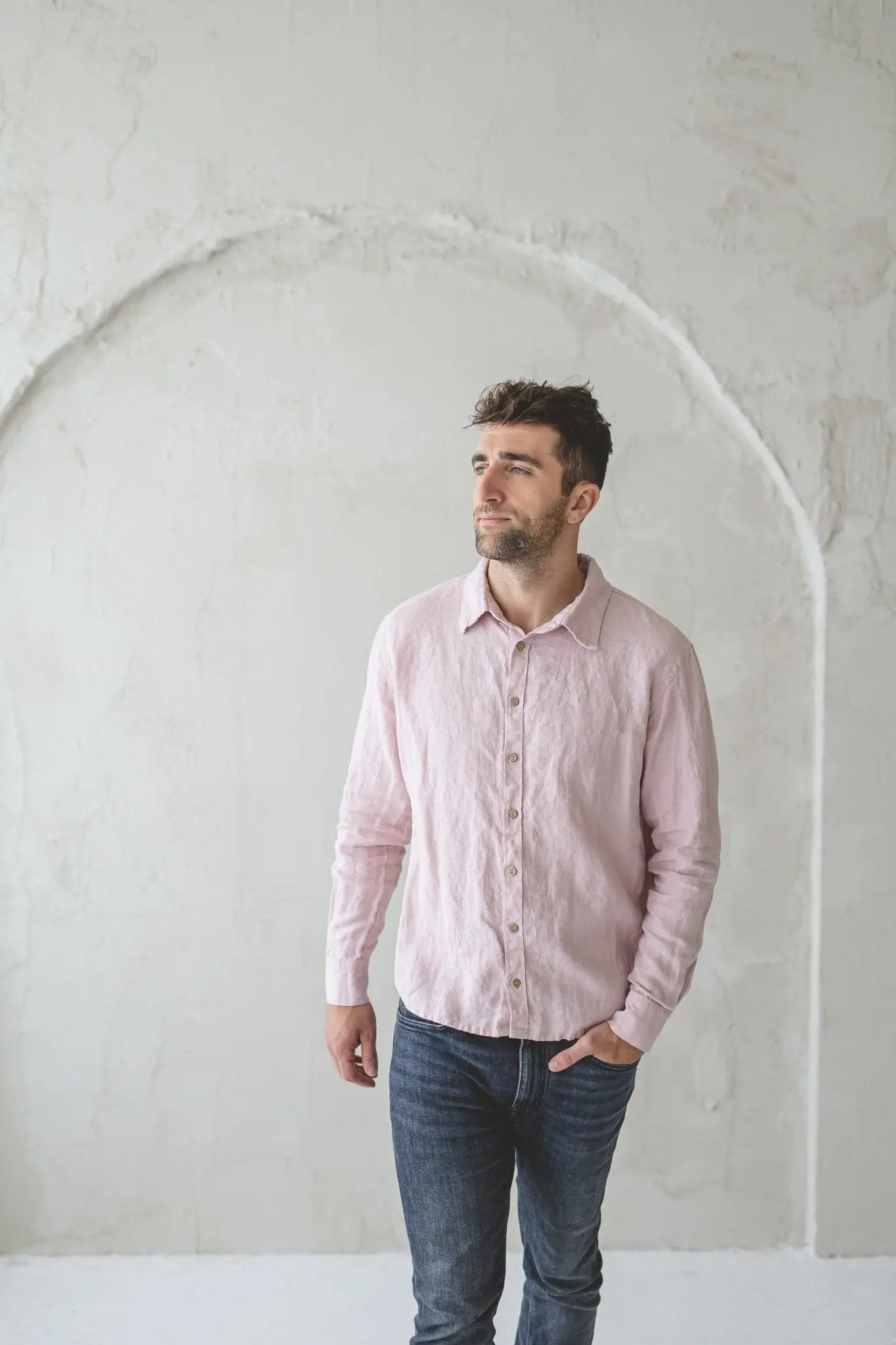 Classic Wide-Shoulder Men's Linen Shirt - Epic Linen luxury linen