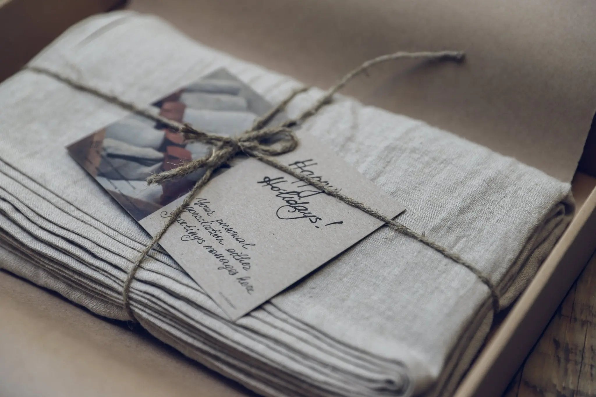 Natural Linen Scarf in a Sustainable Gift Box - Epic Linen luxury linen