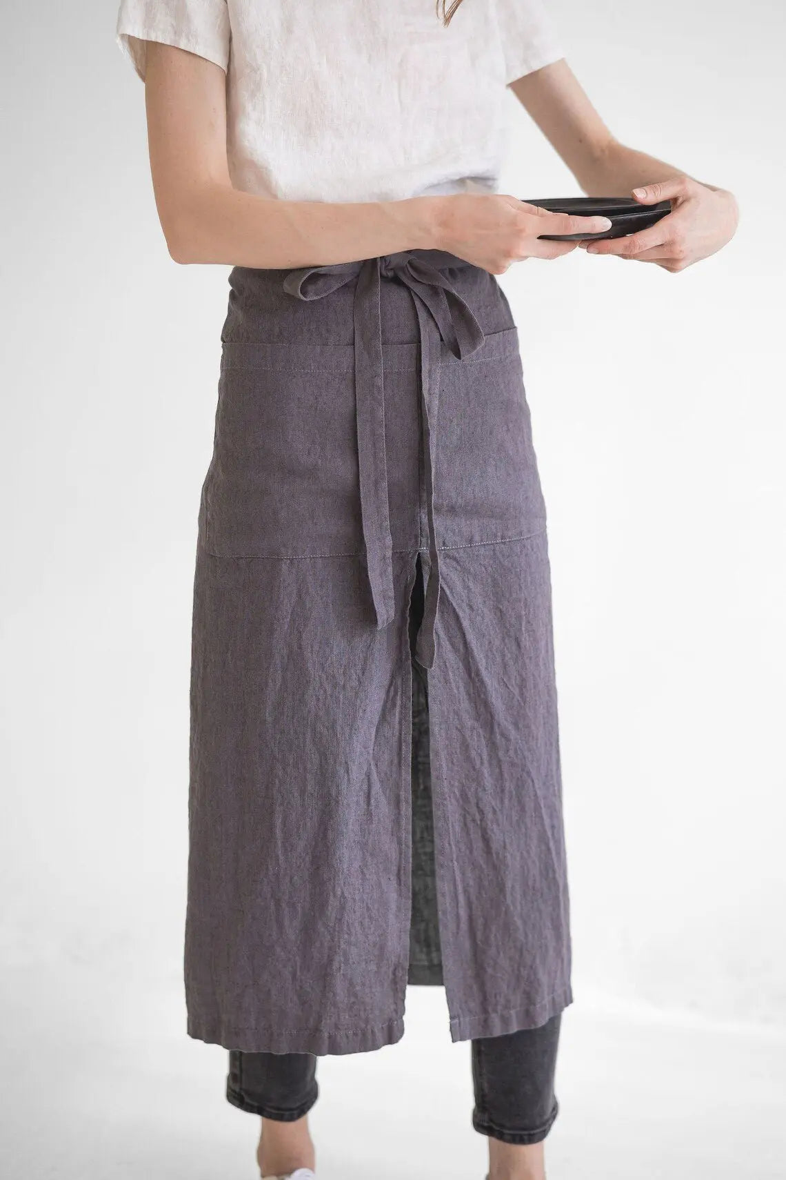 Split Leg Linen Apron - Epic Linen luxury linen