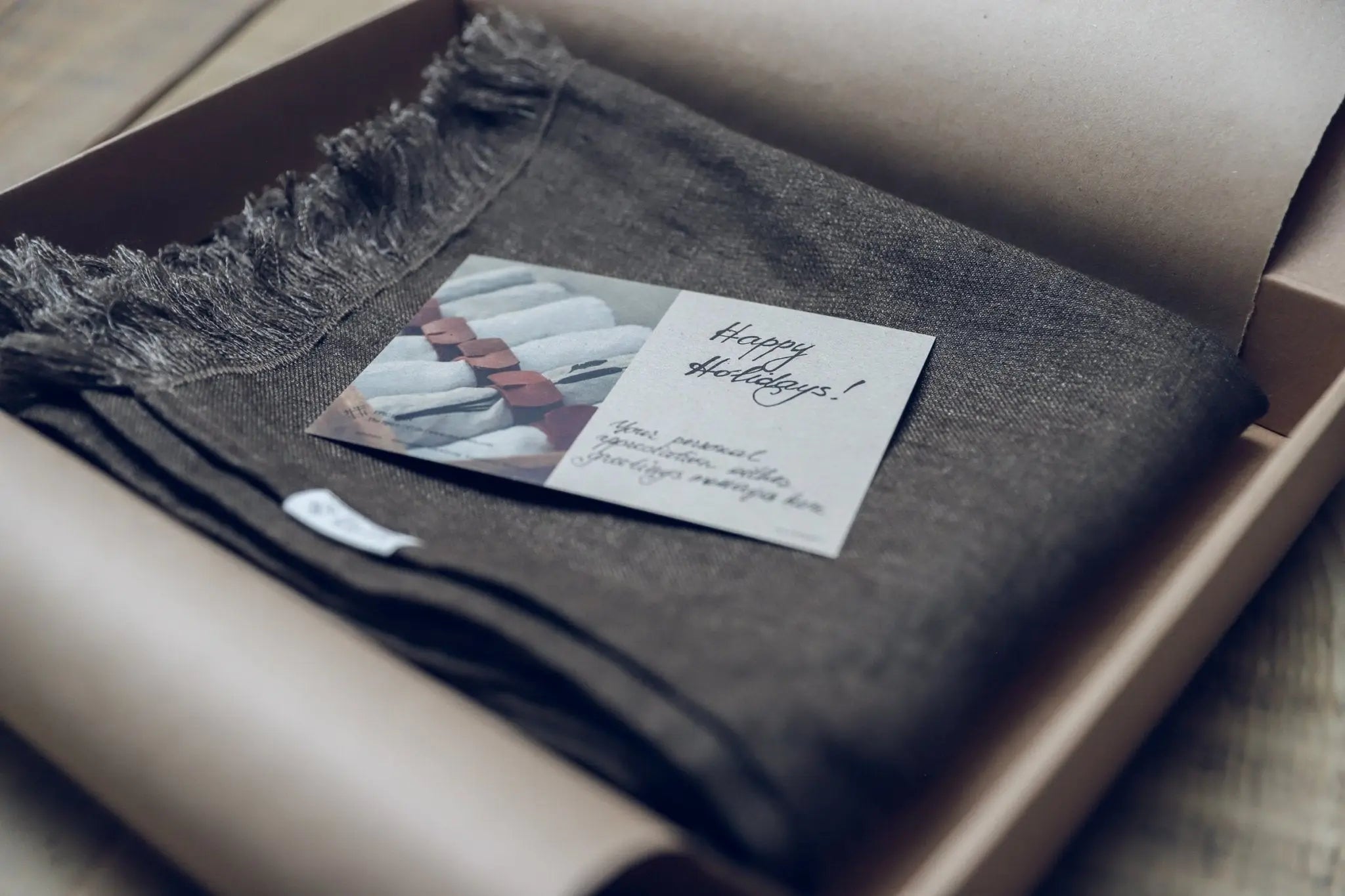 Wool Linen Scarf in a Sustainable Gift Box - Epic Linen luxury linen