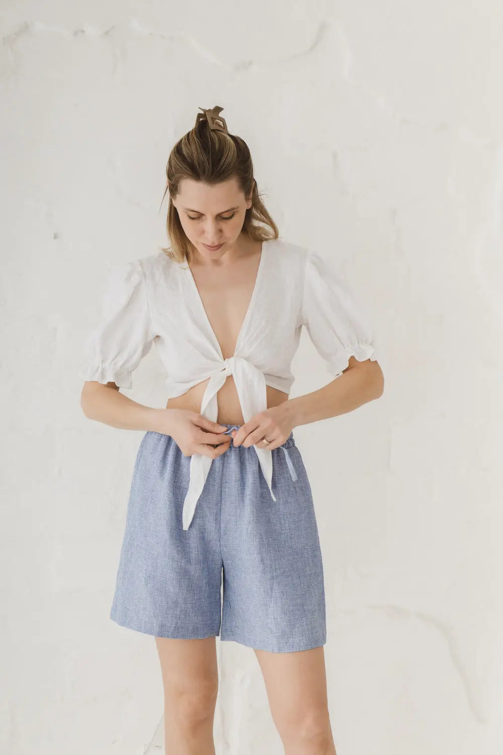 Leinen-Shorts – lockere Passform mit elastischem Bund