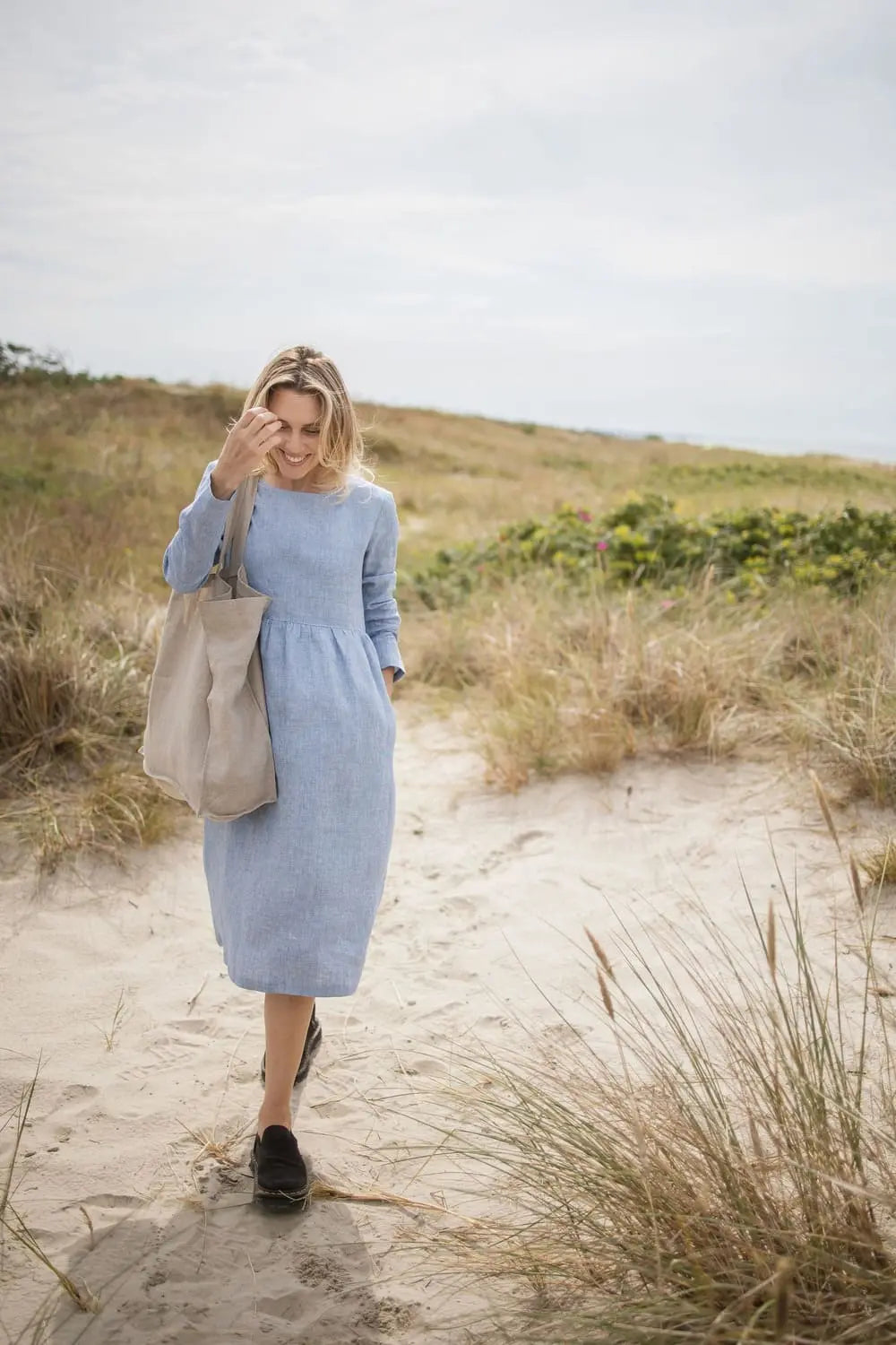 Linen Midi Dress – Relaxed Fit