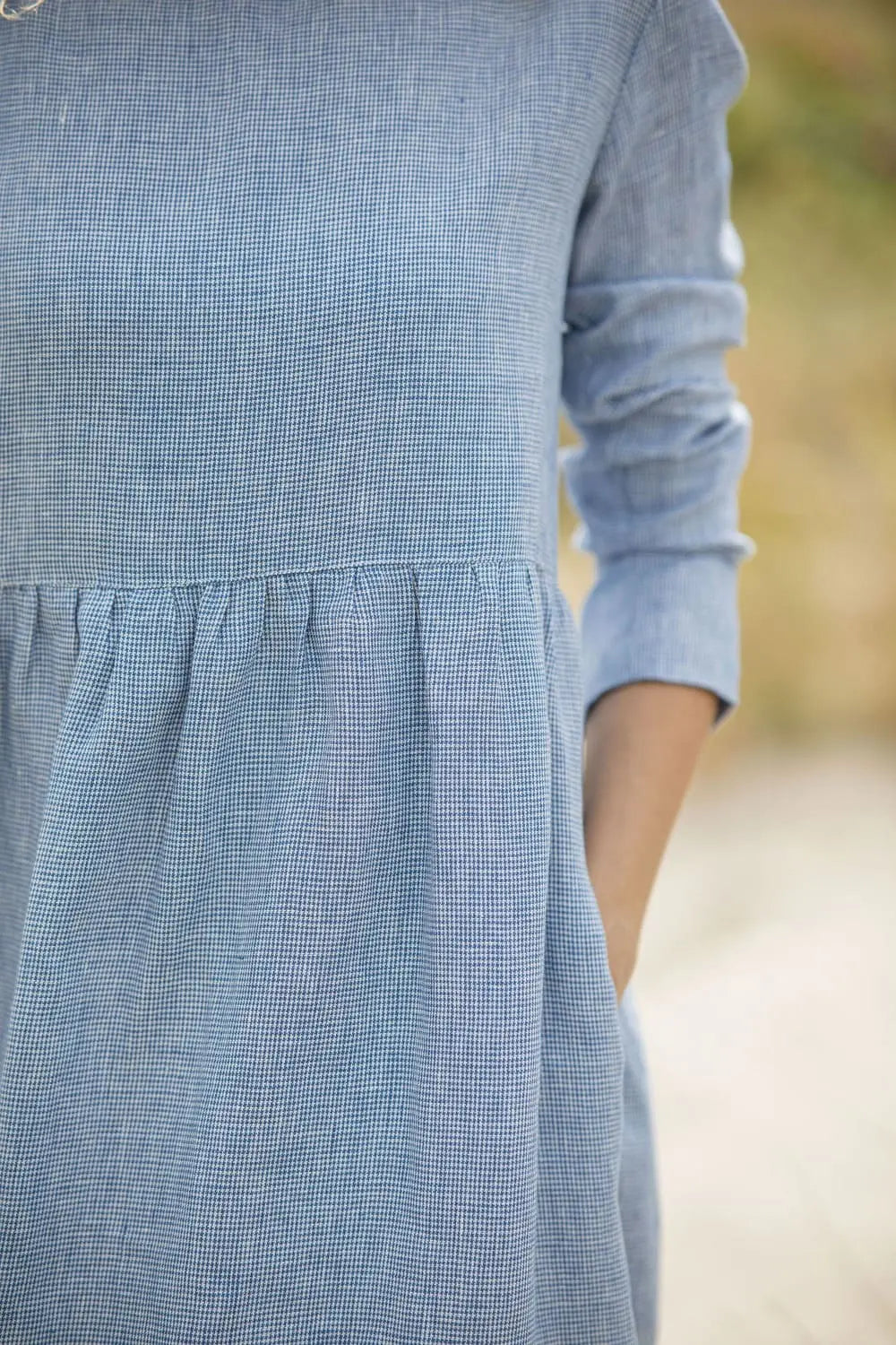 Leinen-Midikleid – legere Passform