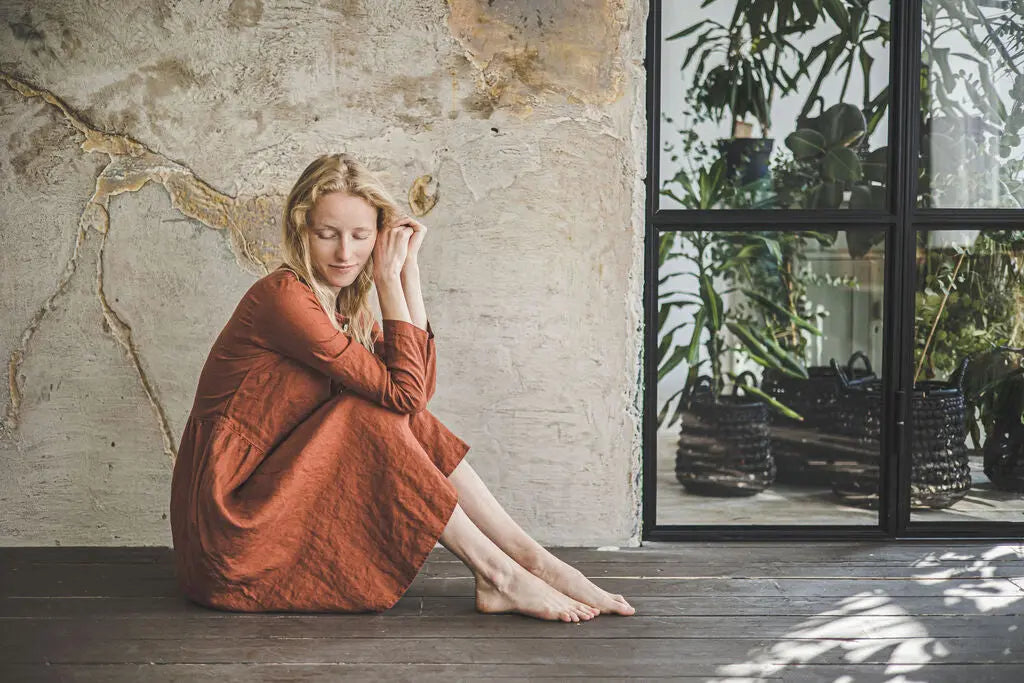 Linen Swing Dress with long arms Epic Linen