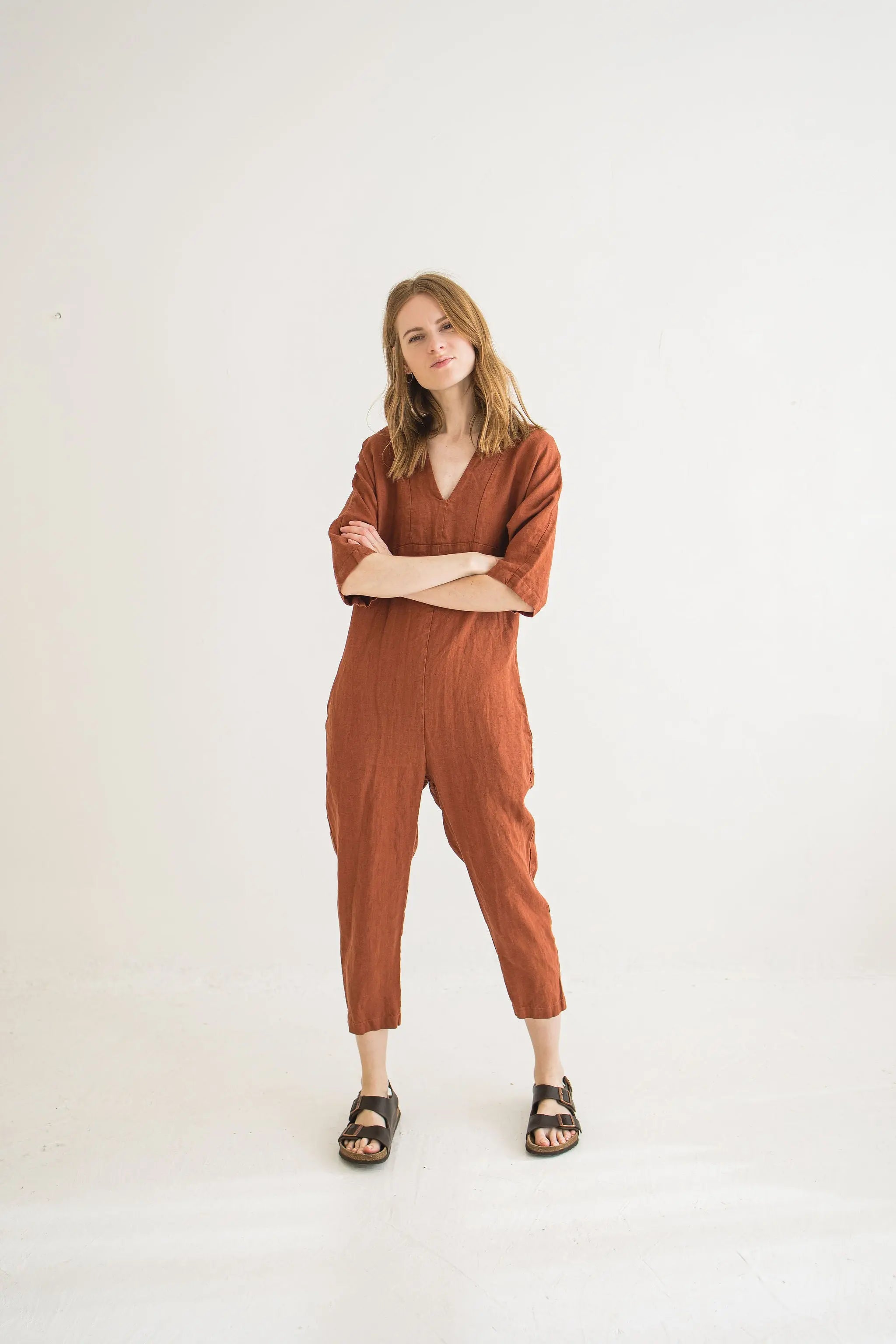Linen Jumpsuit with Kimono Style Sleeves, Overall for women Epic Linen