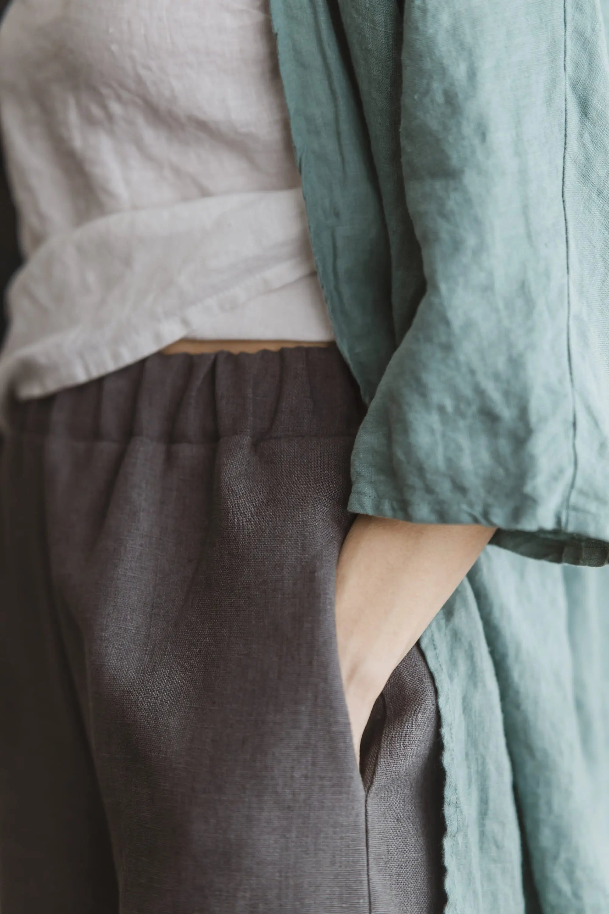 Heavyweight Wide Leg Linen Pants