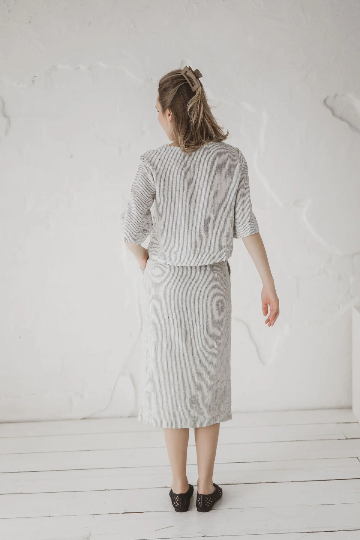 Linen Boxy Crop Top - Chloe