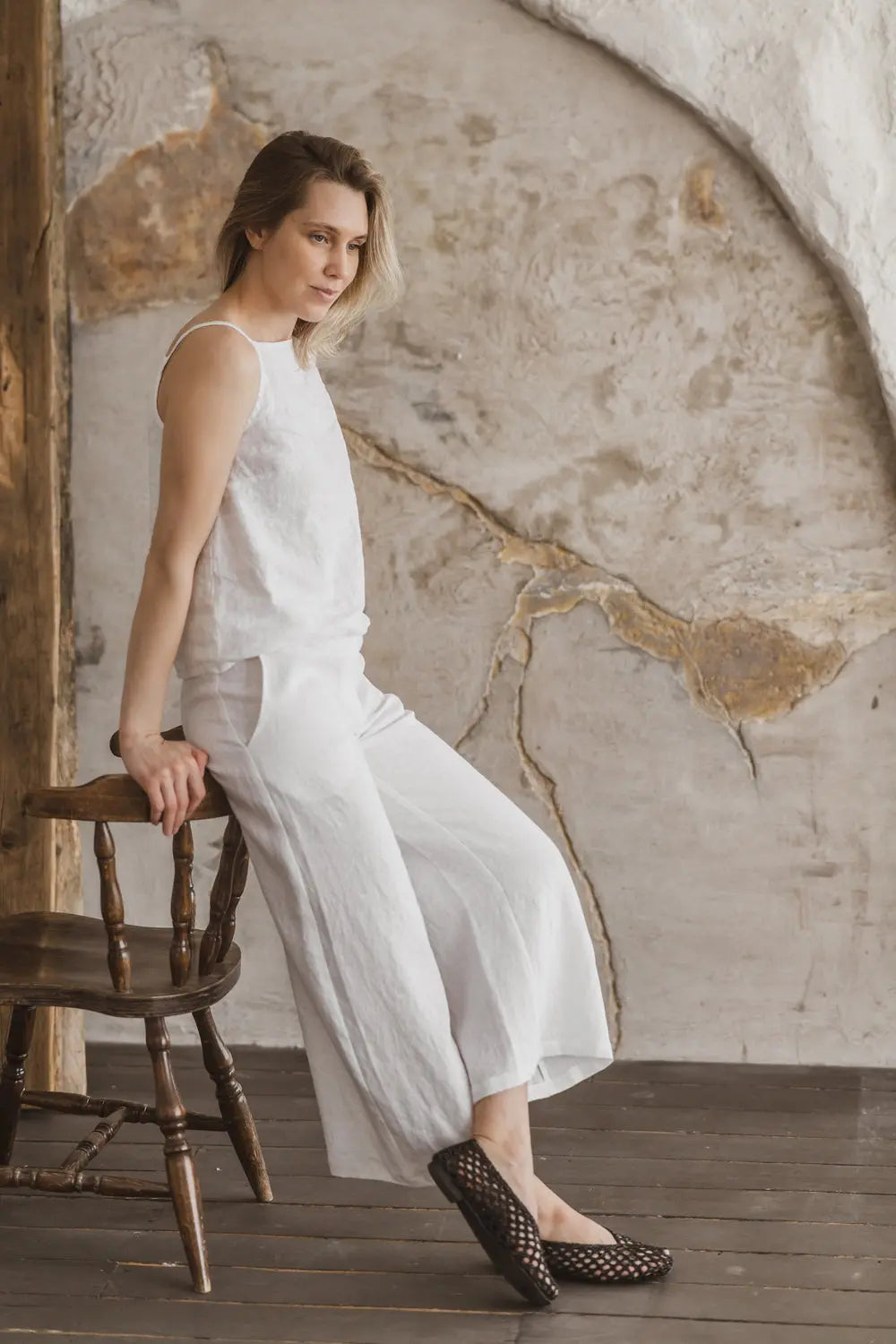 Mid-Waist Leinen-Culottes – Leichte Alltagshose