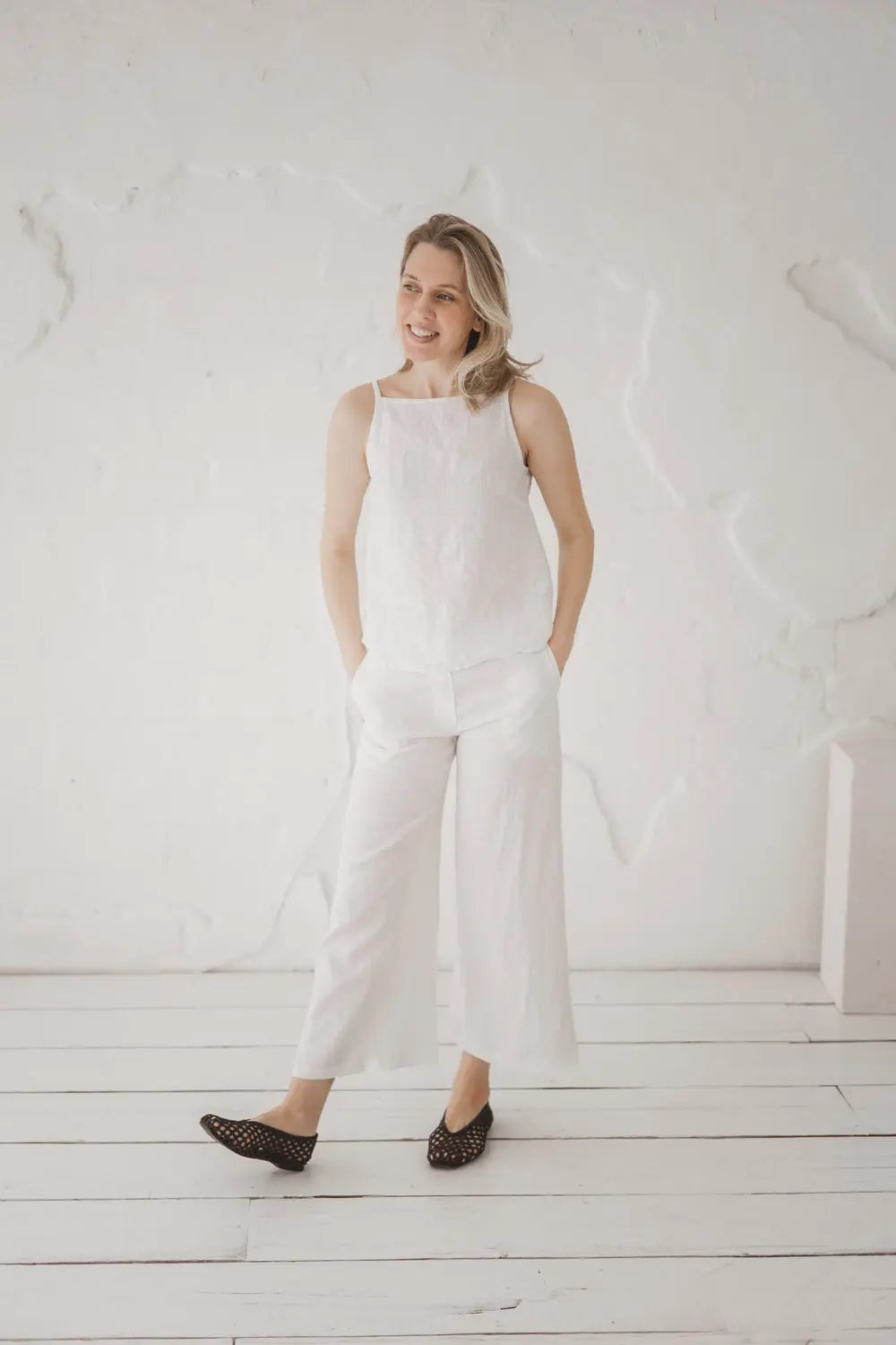 Mid-Waist Leinen-Culottes – Leichte Alltagshose