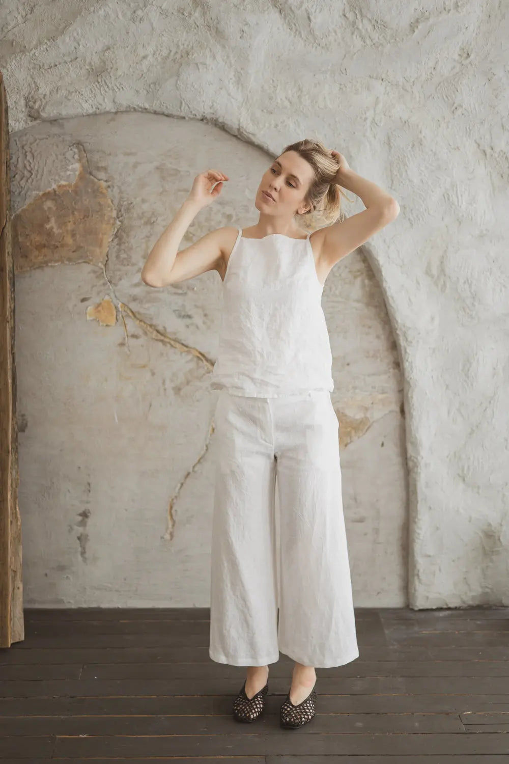 Mid-Waist Leinen-Culottes – Leichte Alltagshose