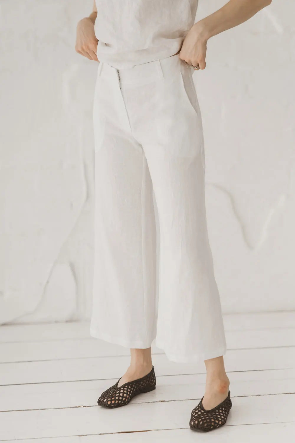 Mid-Waist Leinen-Culottes – Leichte Alltagshose