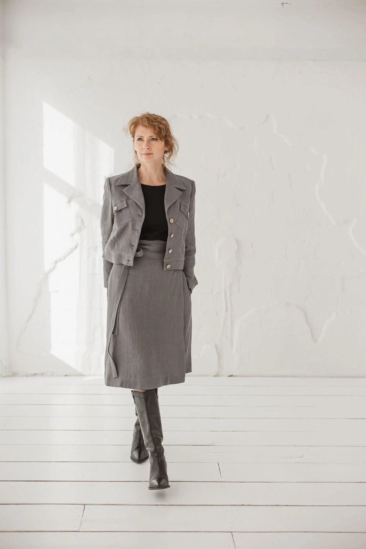 Heavy Linen Wrap Skirt Epic Linen