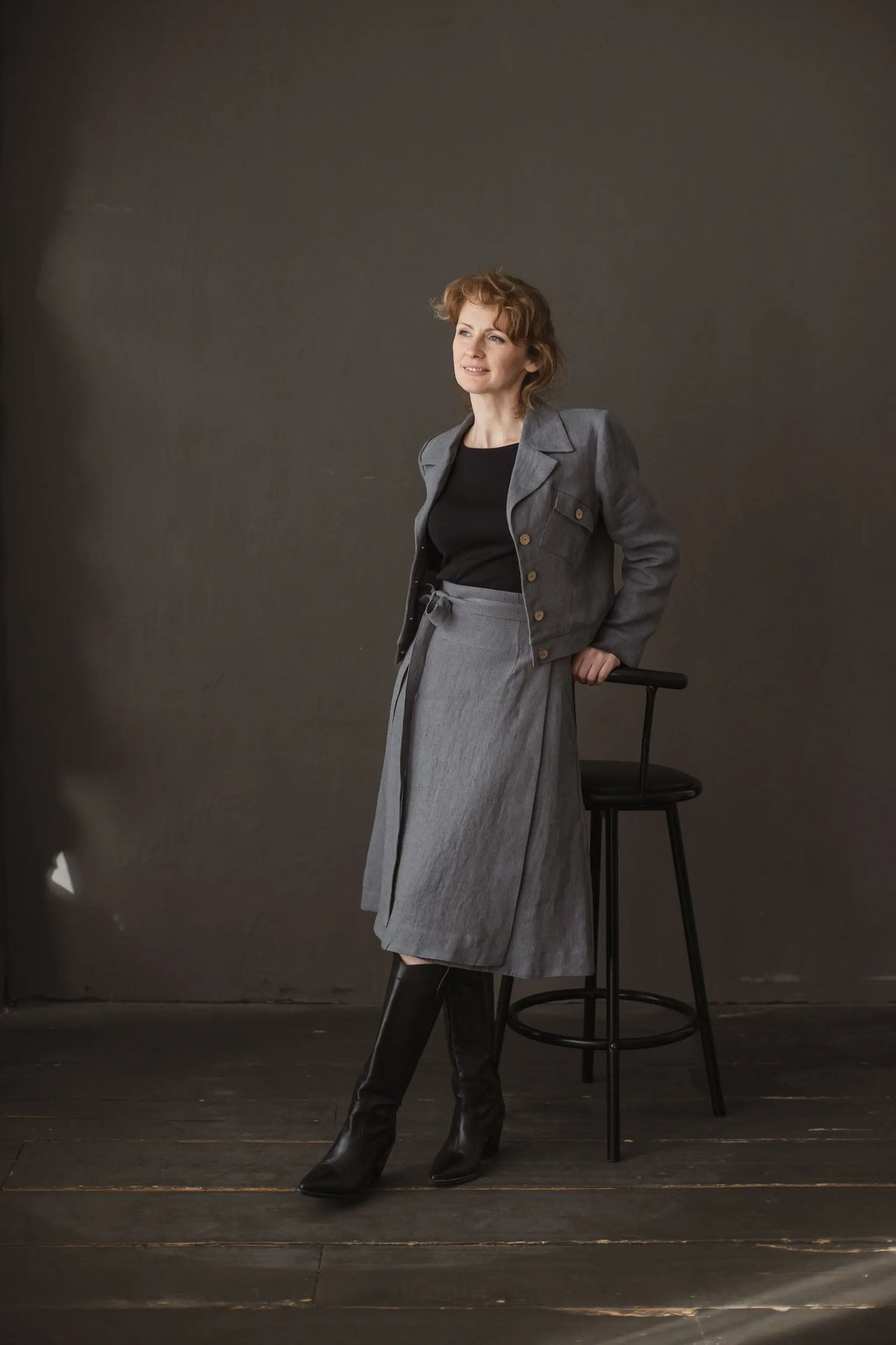 Heavy Linen Wrap Skirt Epic Linen