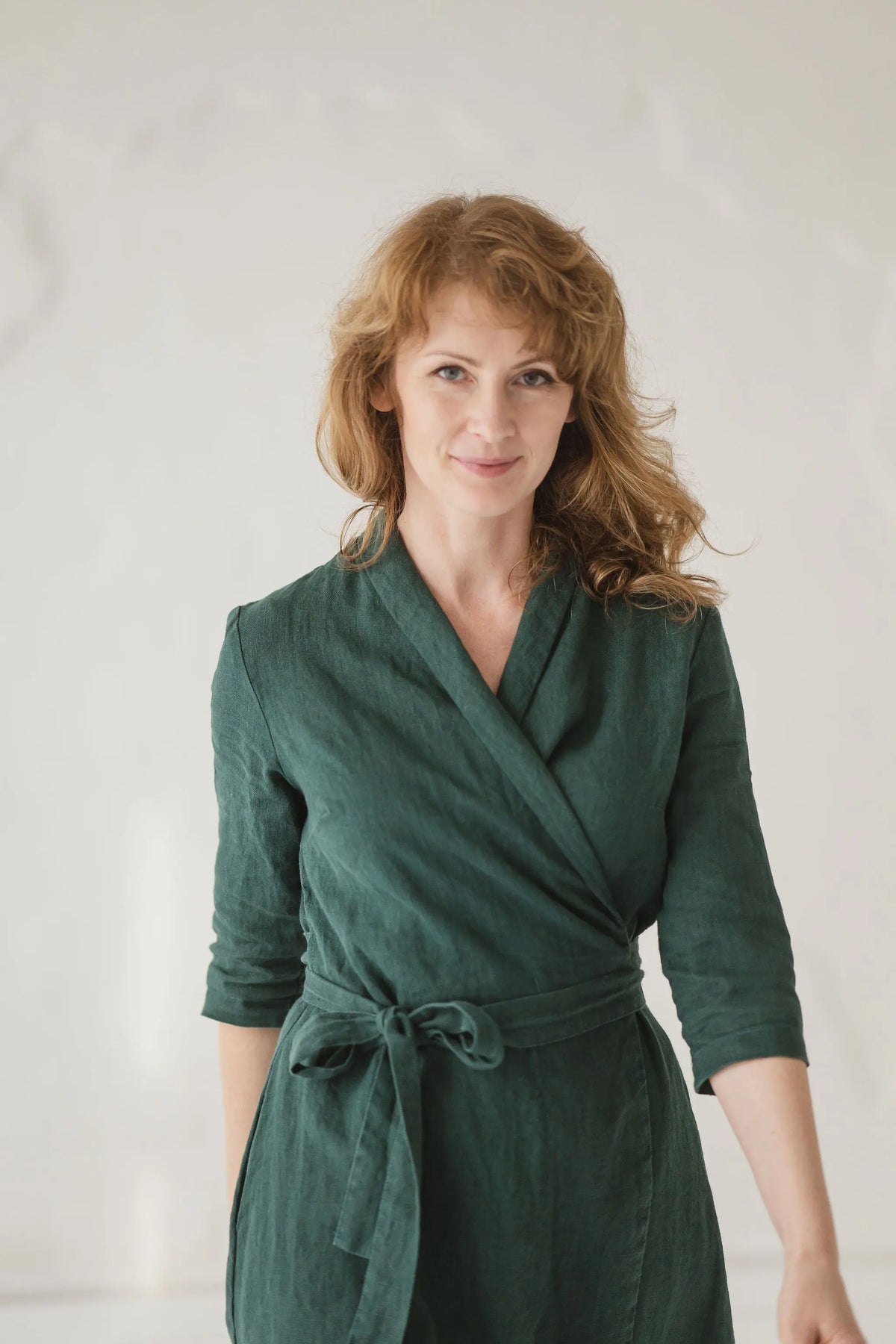 Linen Wrap Dress with Belt Epic Linen