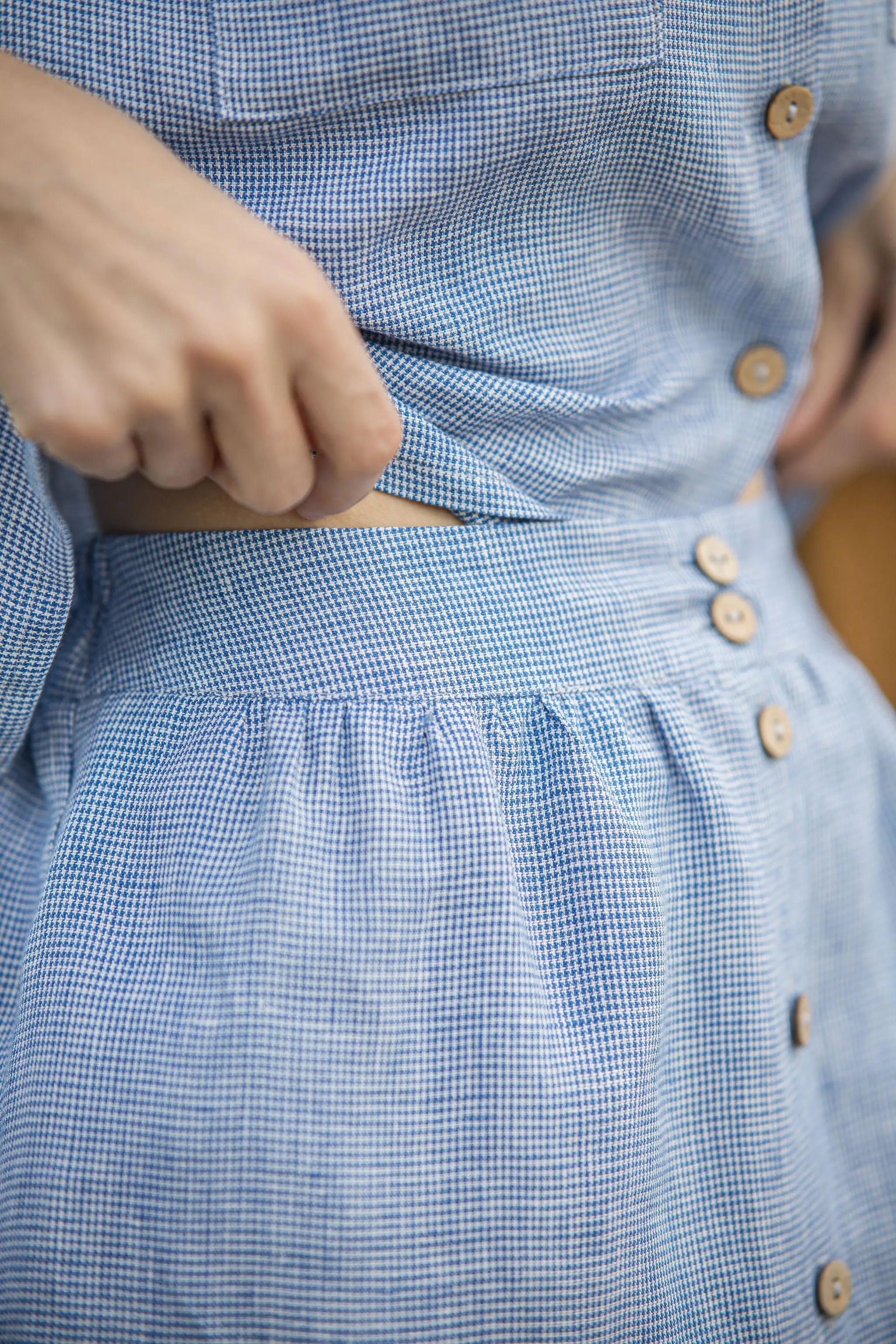 Linen Skirt With Buttons