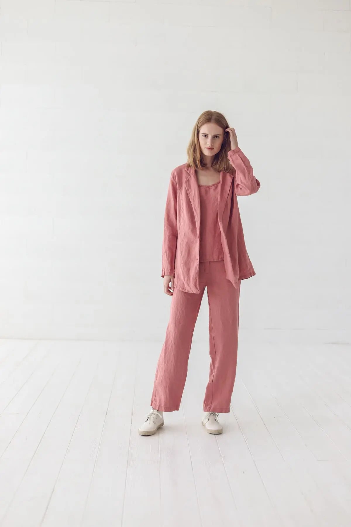 Klassische Leinenjacke mit Knöpfen