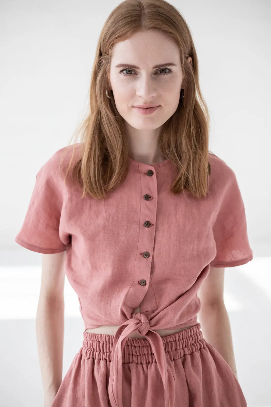 Front Knot Linen Blouse Epic Linen 
