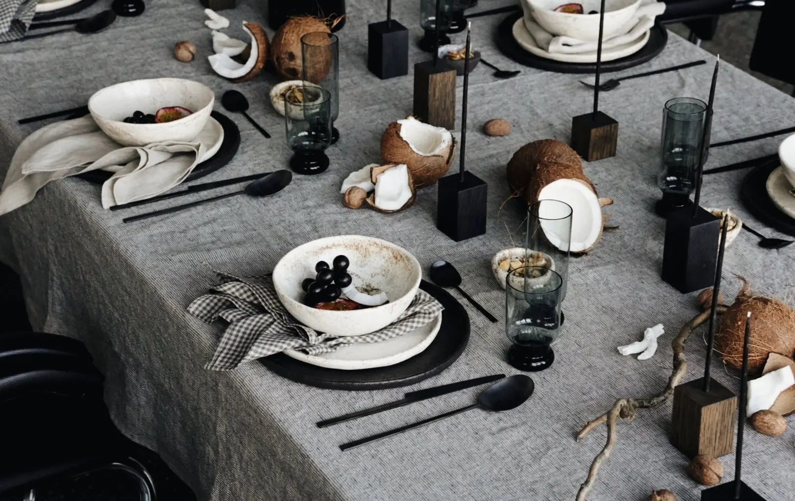 Natural Black Stripes Linen Tablecloth Epic Linen