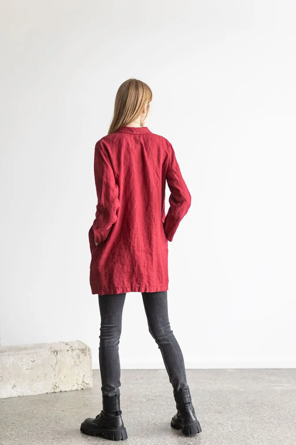 Eleganter Leinenblazer mit Taschen