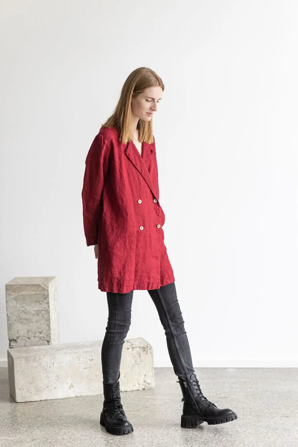 Eleganter Leinenblazer mit Taschen