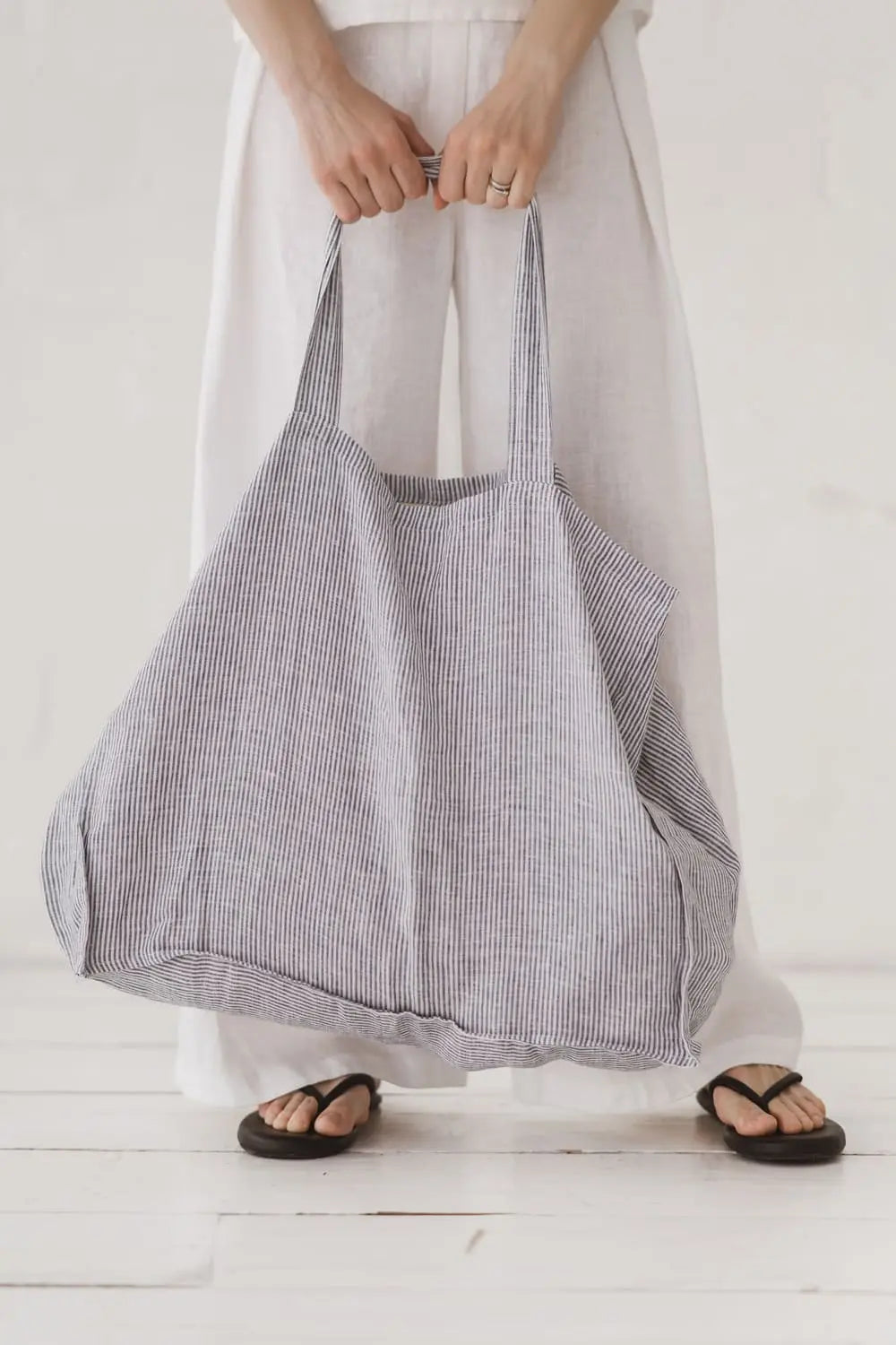 Strandtasche aus reinem Leinen