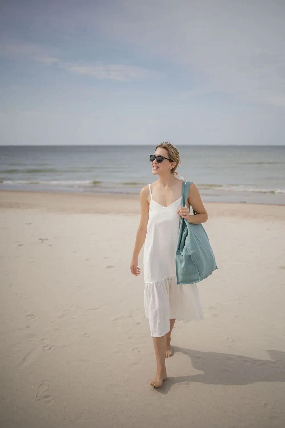 Leinen Strandtasche – Einkaufstasche