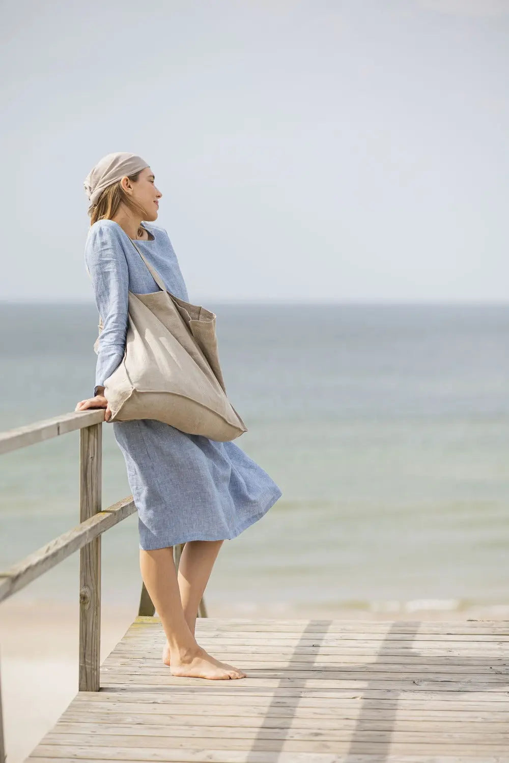 Leichte Leinen-Strandtasche – Weiche Tragetasche