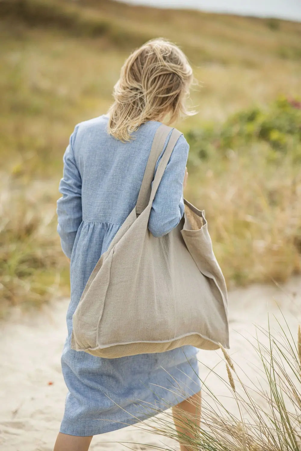 Leichte Leinen-Strandtasche – Weiche Tragetasche