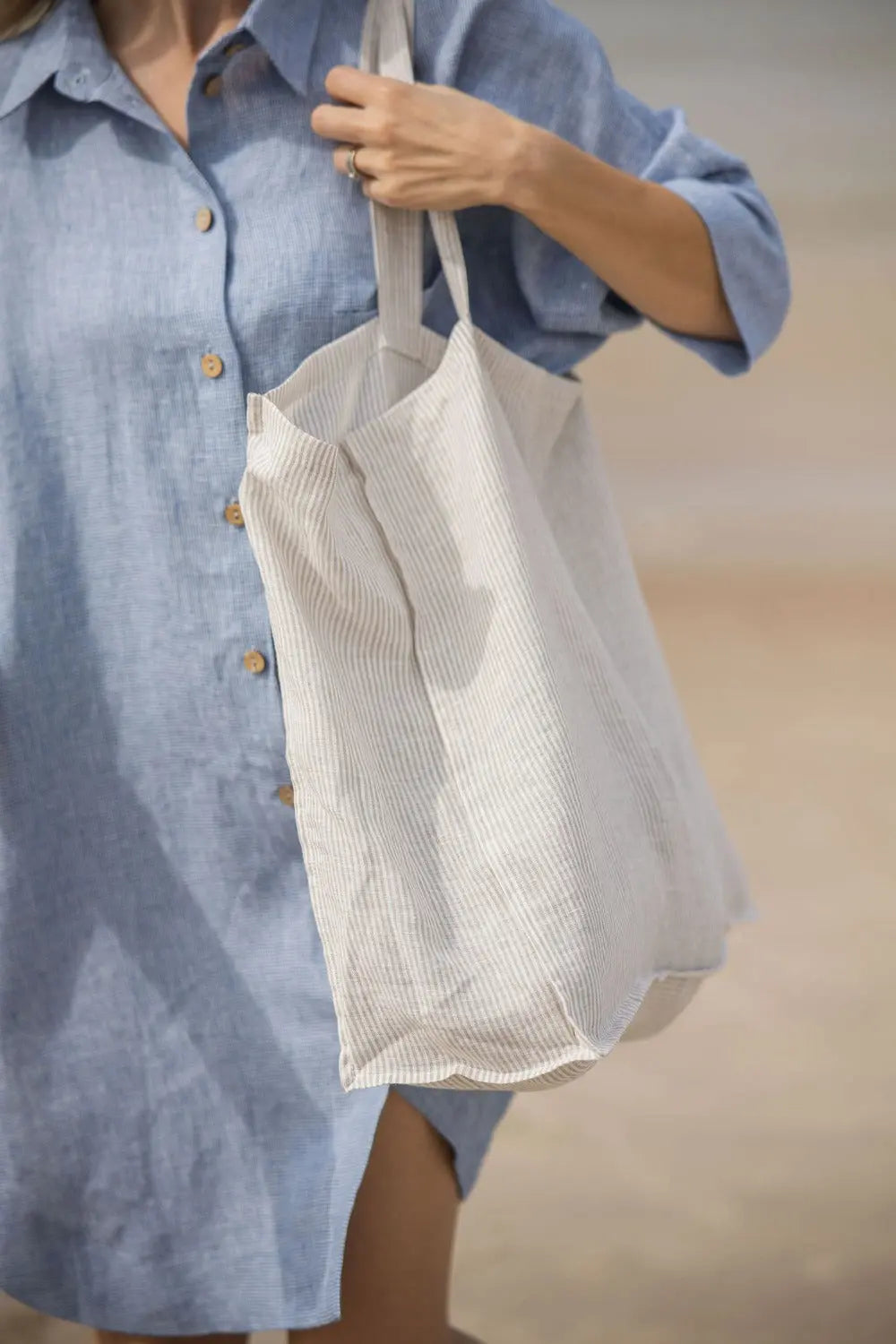 Natural Linen Tote – Everyday Bag
