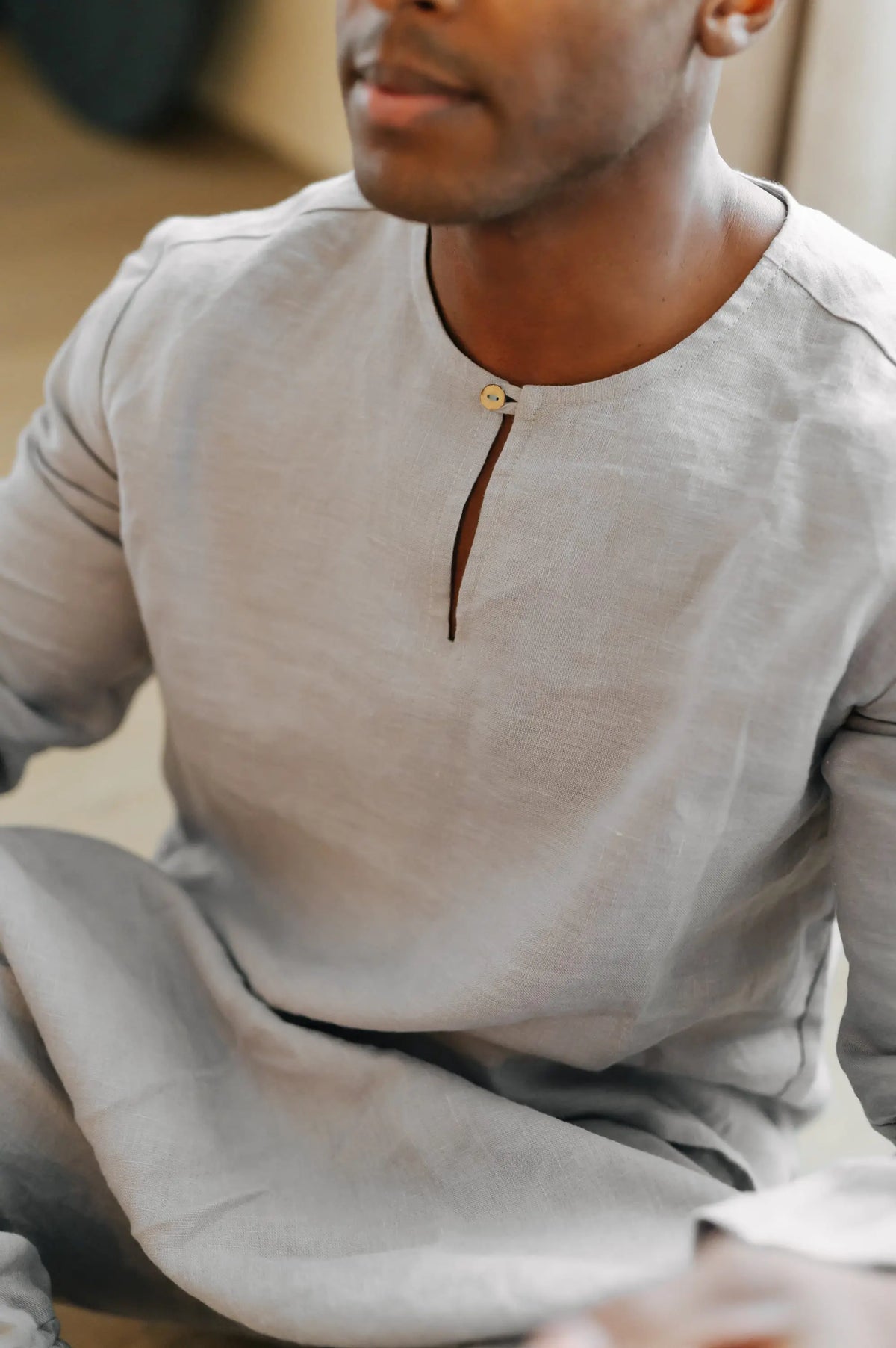 Leinen-Yogahose – Pumphose mit Kordelzug in der Taille