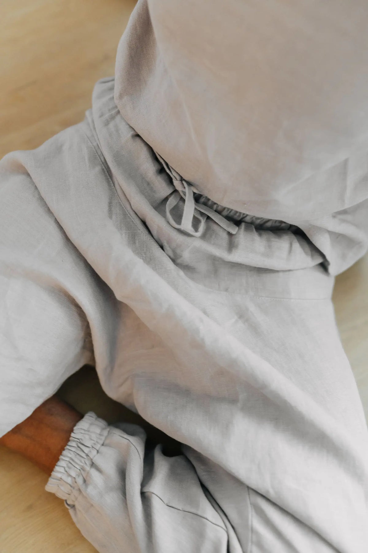 Leinen-Yogahose – Pumphose mit Kordelzug in der Taille