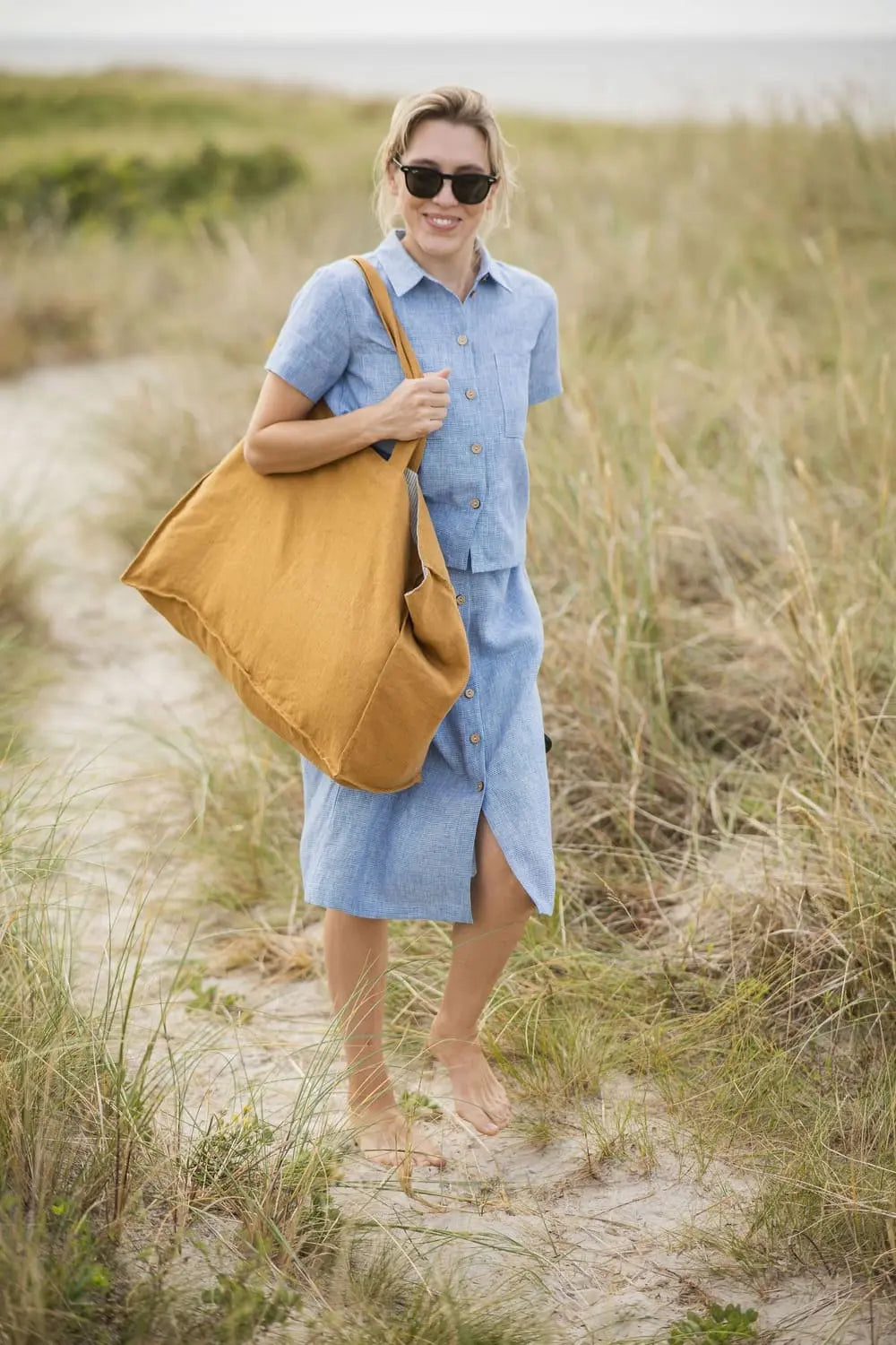 Senfgelbe Leinentragetasche – Das Golden Hour Carryall