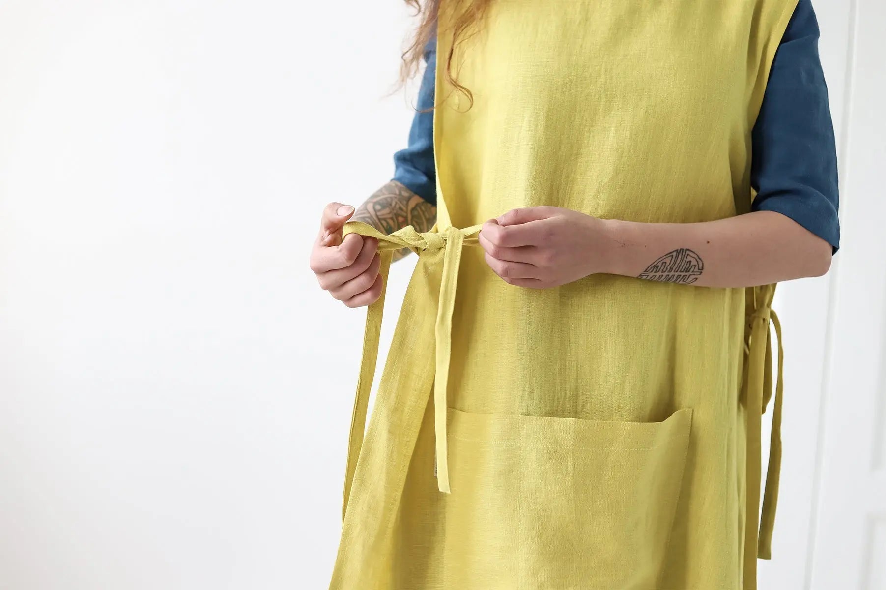 READY TO SHIP Linen BBQ Apron - Epic Linen luxury linen