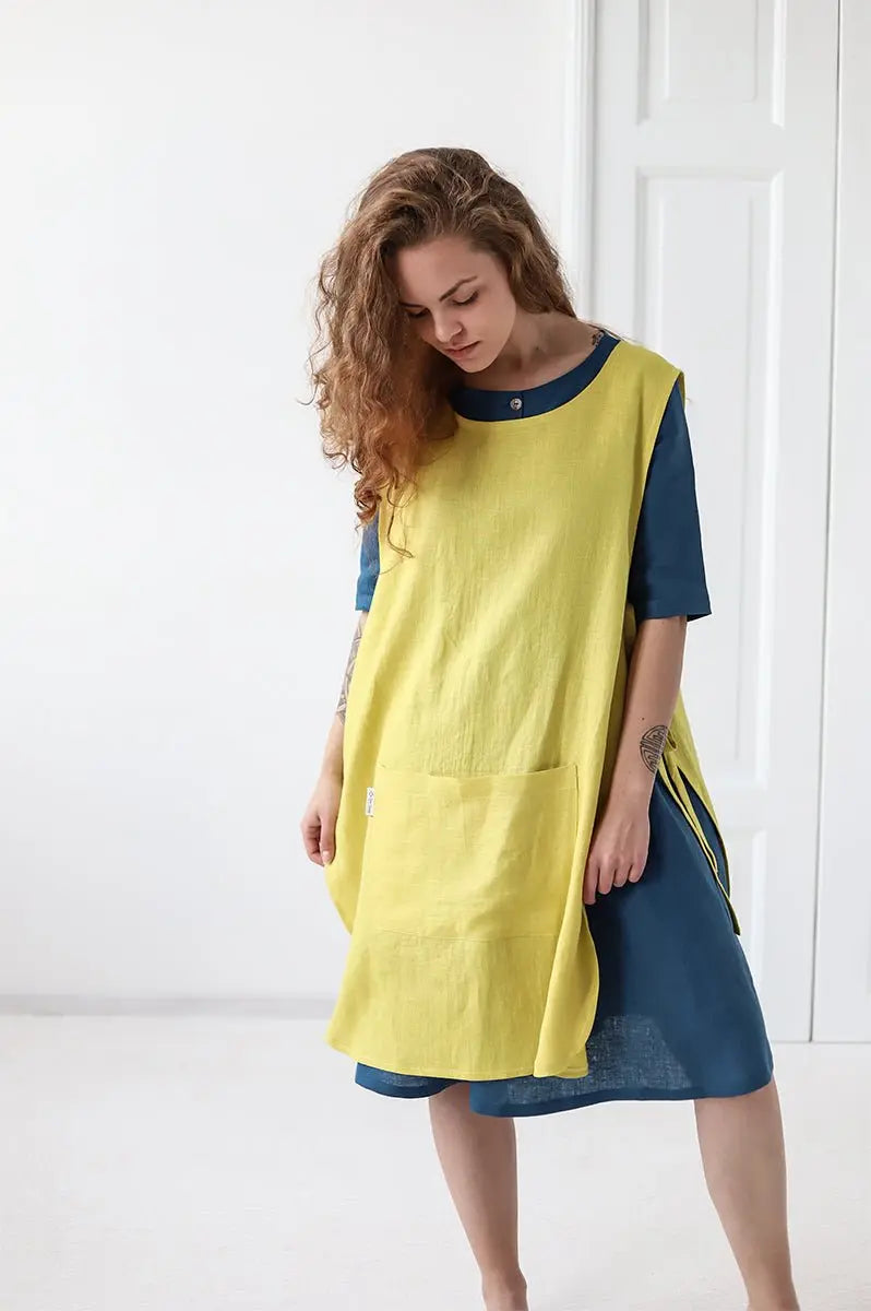 READY TO SHIP Linen BBQ Apron - Epic Linen luxury linen