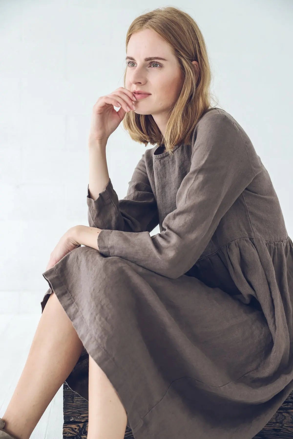 READY TO SHIP Linen Long Dress - Epic Linen luxury linen